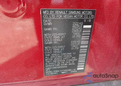 2016 Nissan Rogue Sv from USA, damaged, VIN KNMAT2MV1GP619415